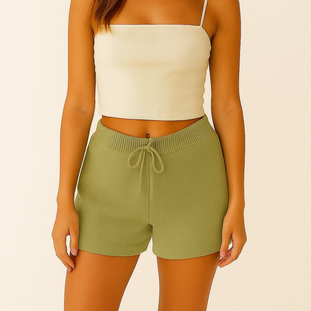 DYI Women's Sweater Short Lichen Green Size L